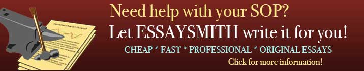 Let Essaysmith write your SOP!